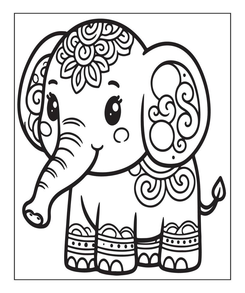 Elephant coloring page for kids - Elephant Coloring Page For Kids Print This Free Printable Elephant Coloring Page Free Vector 