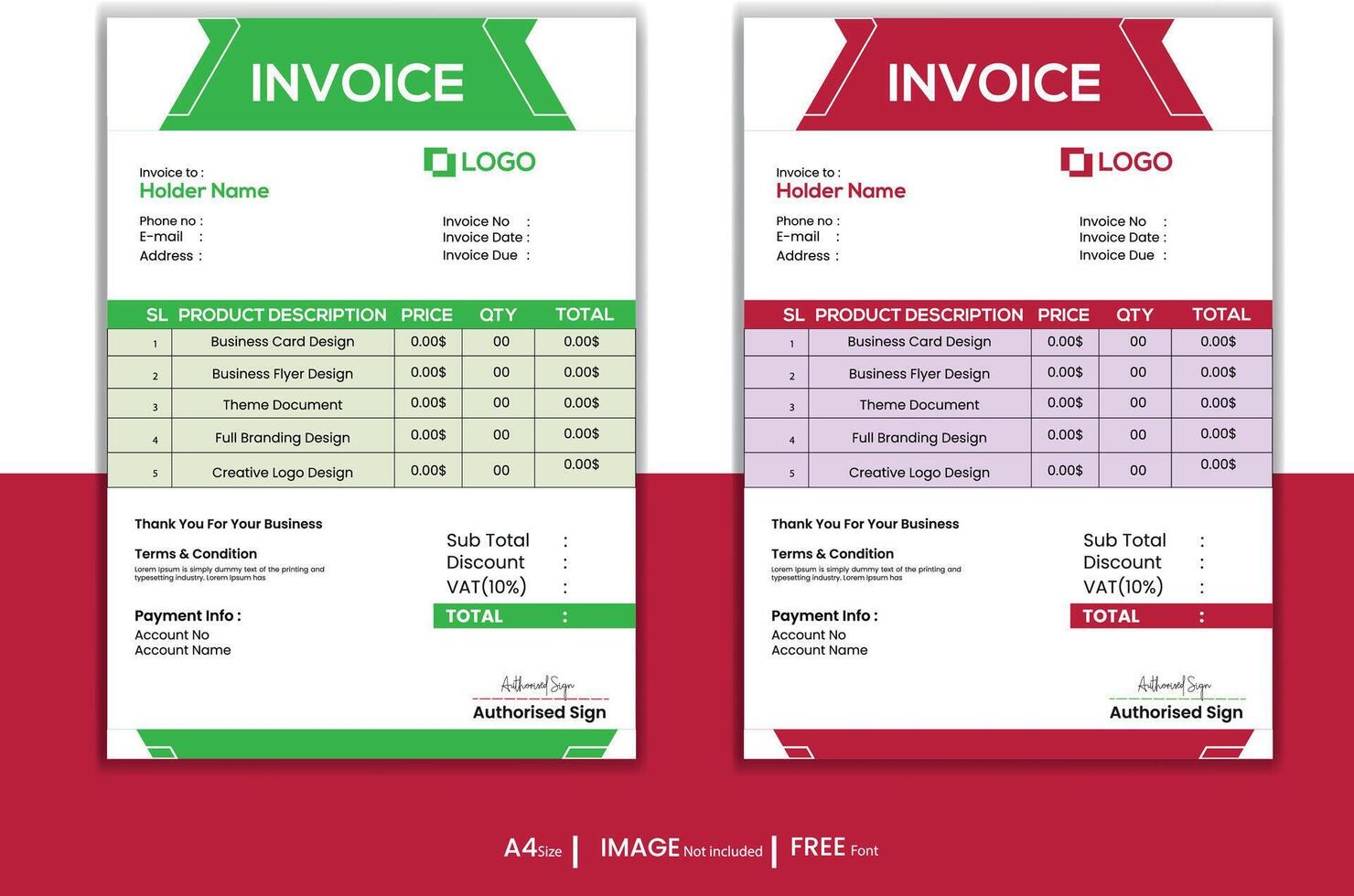 Professional Corporate invoice template vector