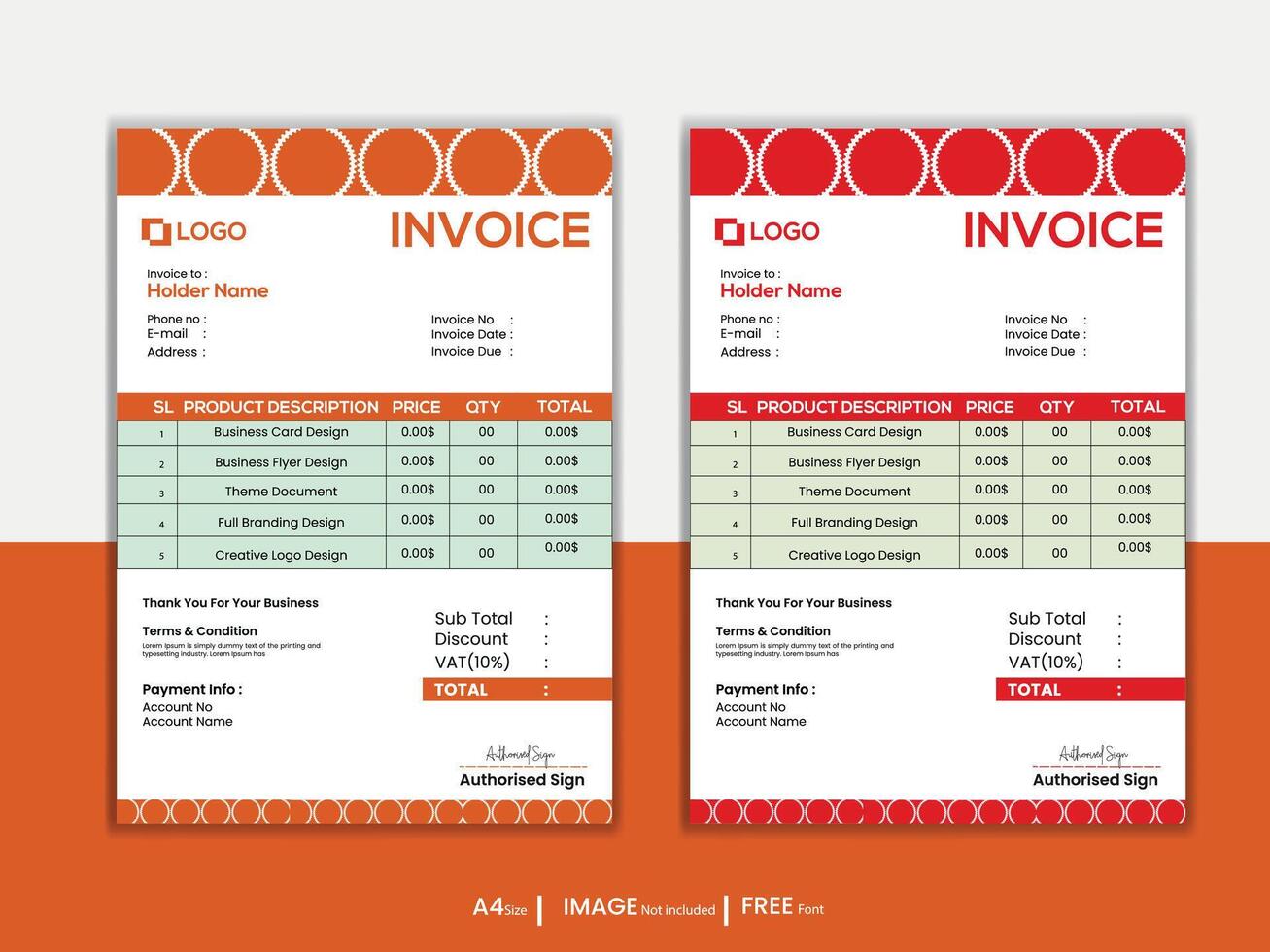 Minimal corporate invoice design vector