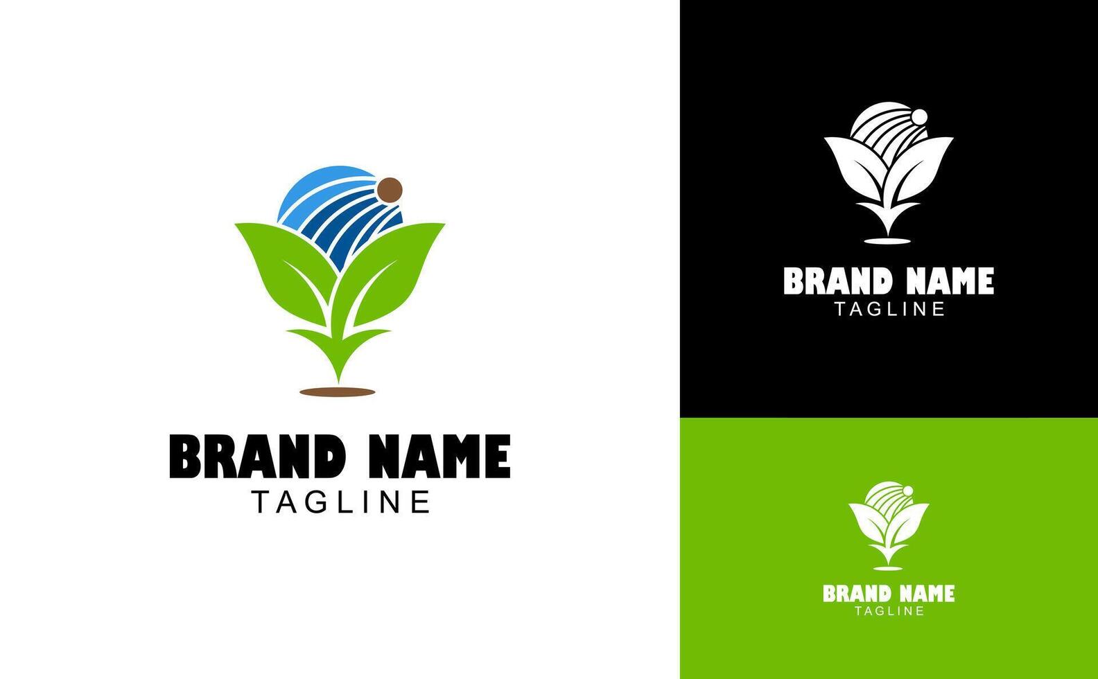 Globe and leaf combined logo template vector