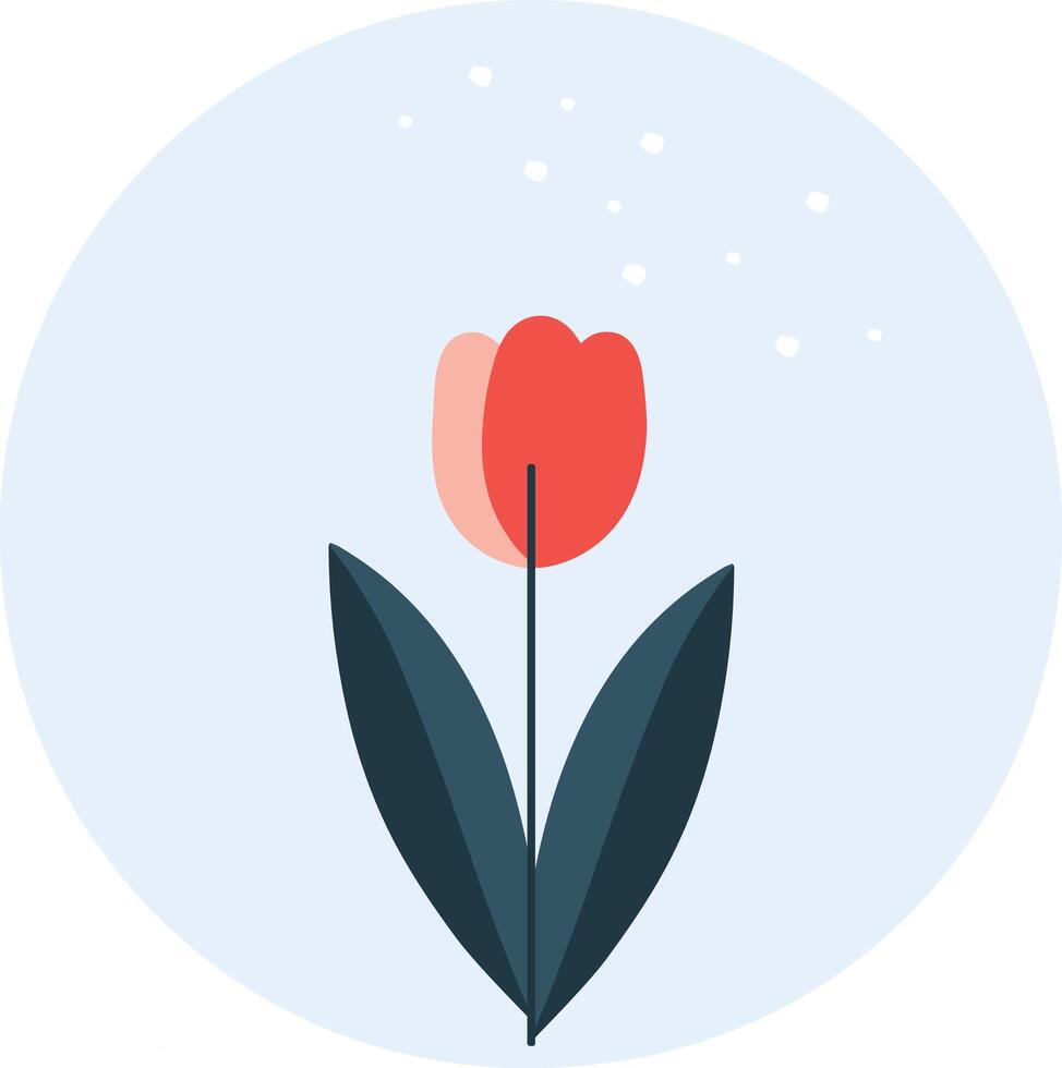minimalistic flat tulip summer illustration on white background isolated vector