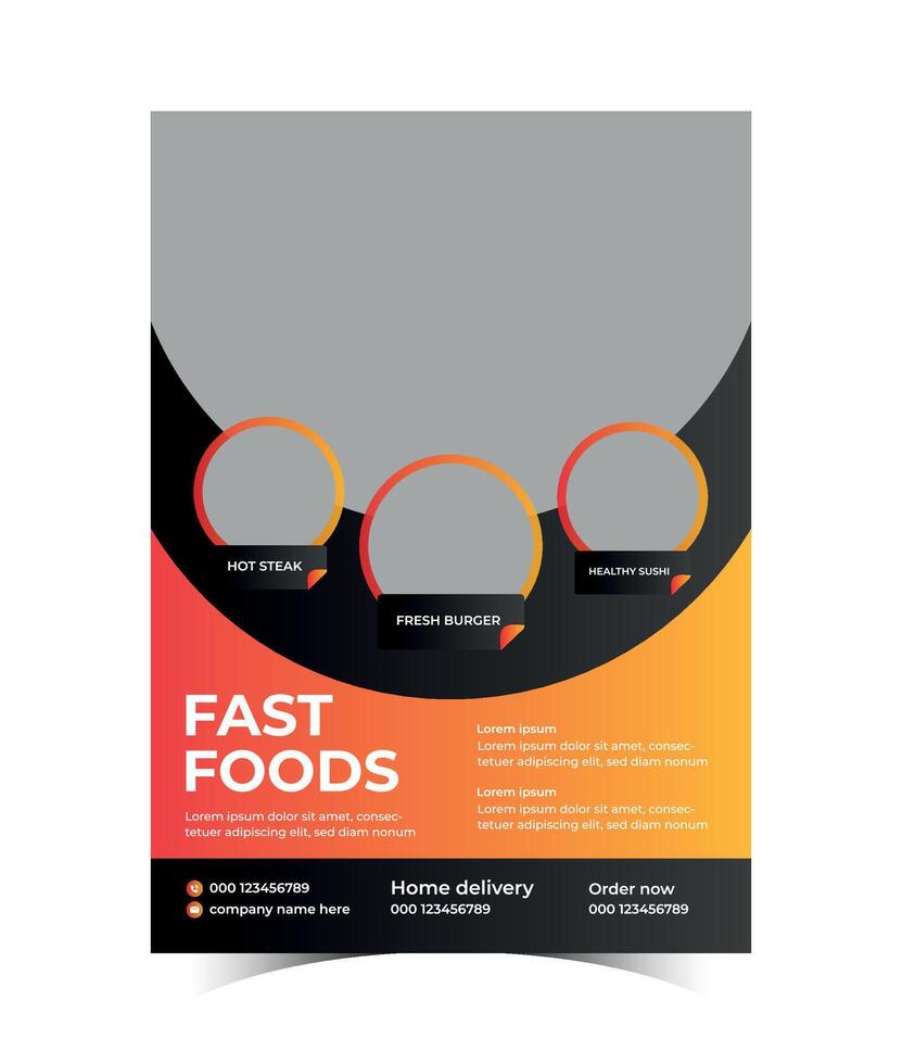 Restaurant food flyer design fast hot food template vector