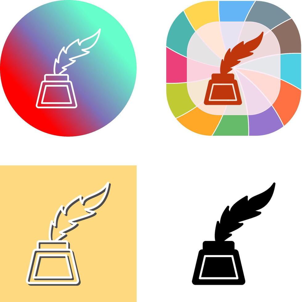 Inkwell Icon Design vector