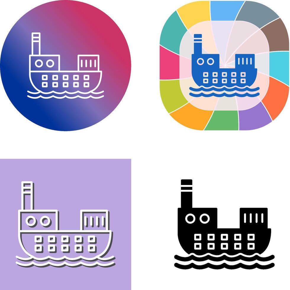 Cargo Ship Icon Design vector