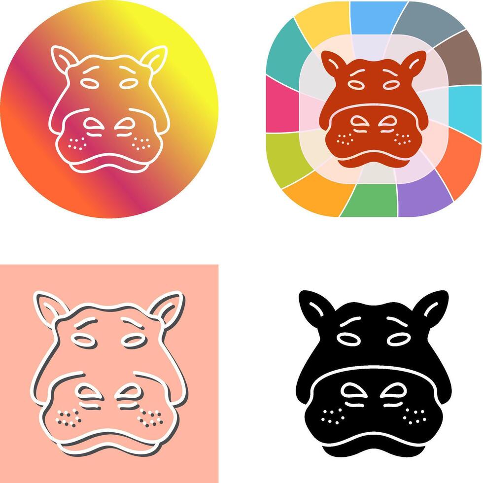 Hippo Icon Design vector