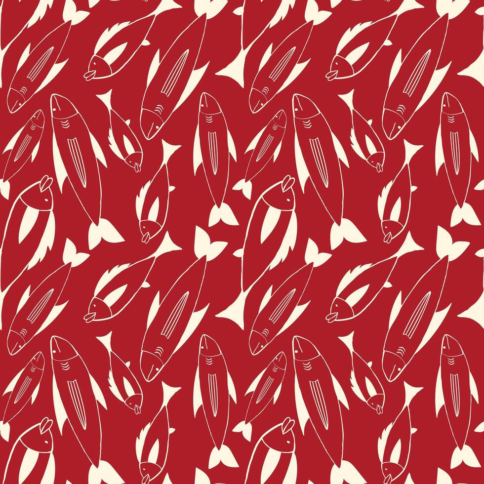 fish seamless pattern vector