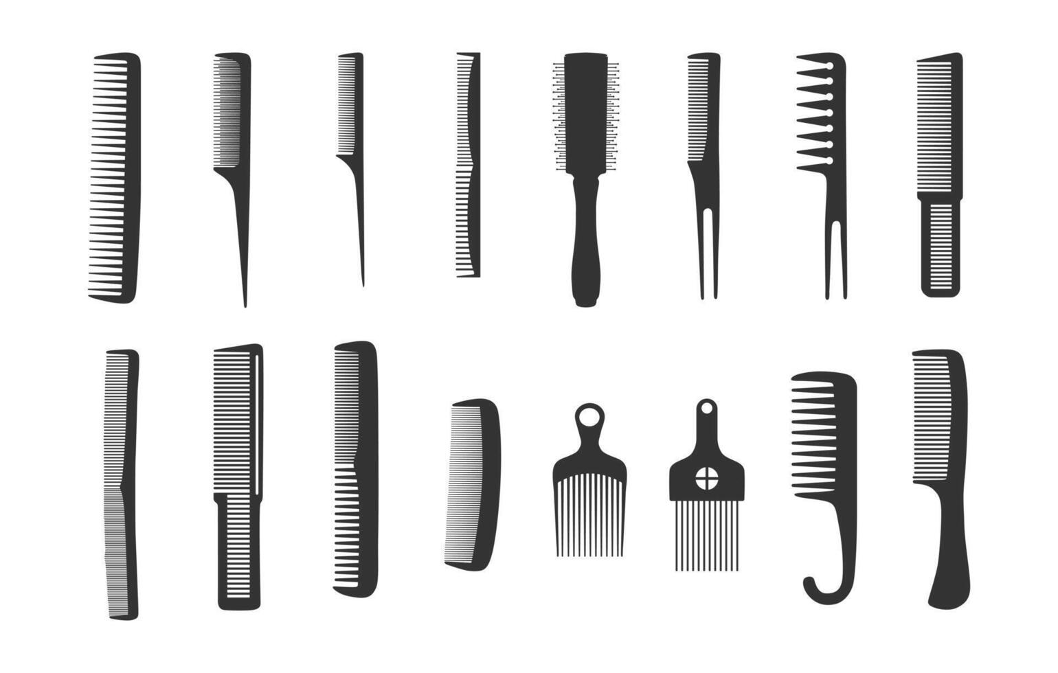 Comb silhouette, Barber comb silhouettes, Comb clipart, Hair brush silhouette, Hair comb silhouette vector