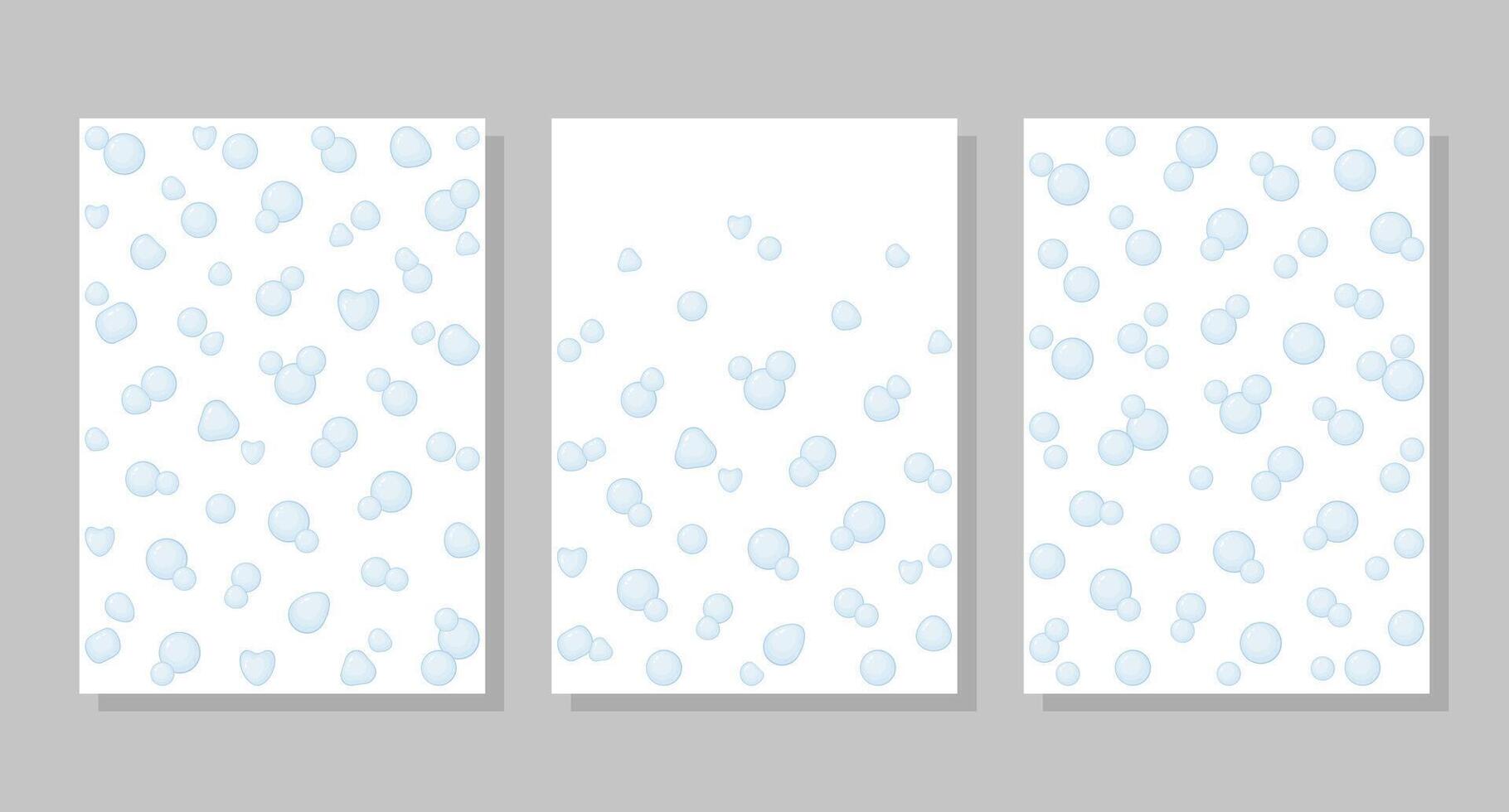 Set of backgrounds with soap bubbles. vector