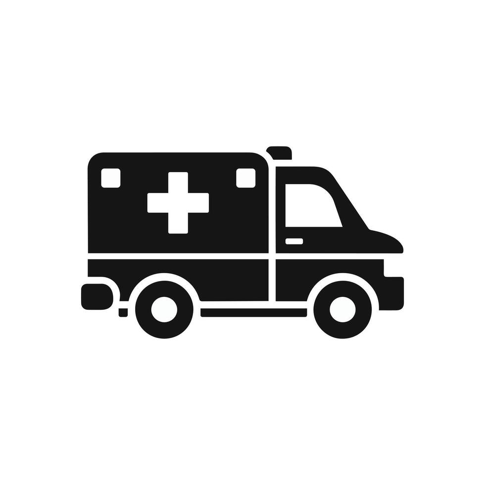Ambulance Icon in white backgroudn vector