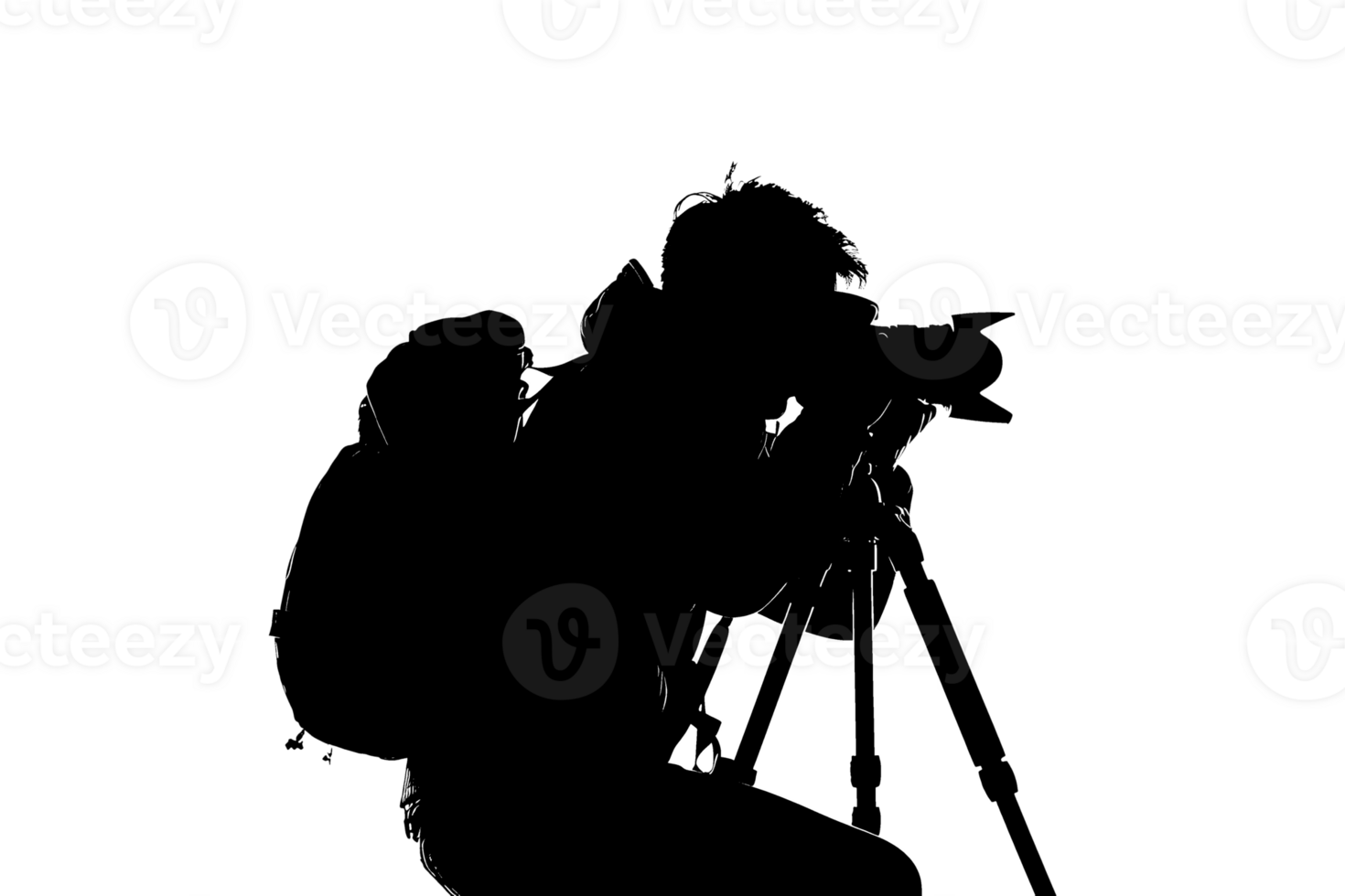 Silhouette outline of a photographer AI generativ png