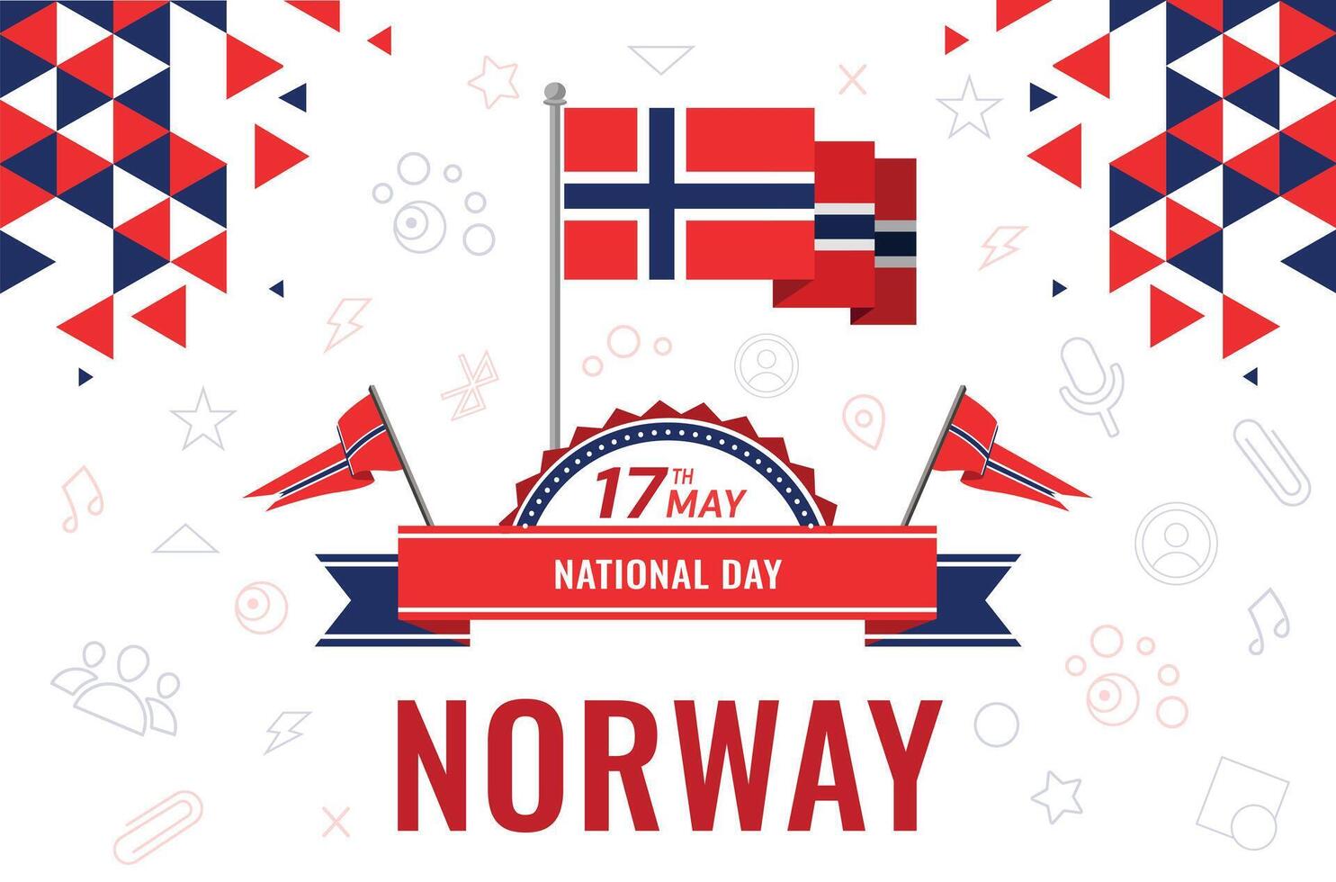 nacional día de Noruega ilustración. independencia día de Noruega. adecuado para saludo tarjeta, póster y bandera. vector