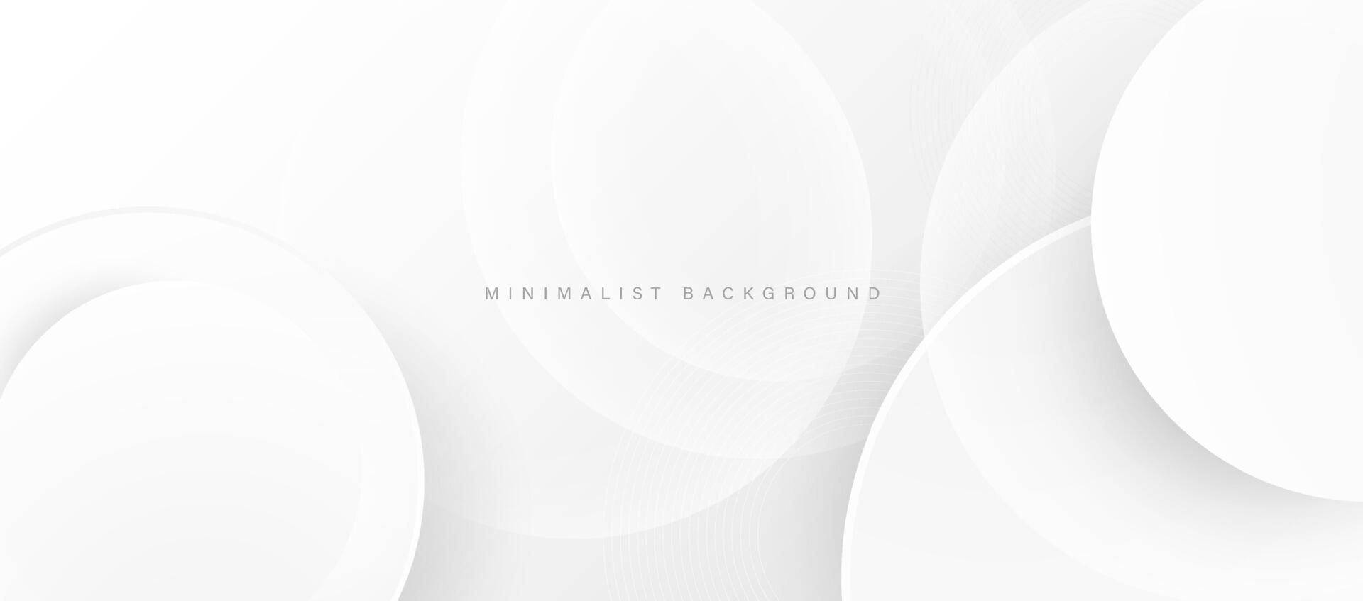 Abstract minimalist white background with circular elements vector