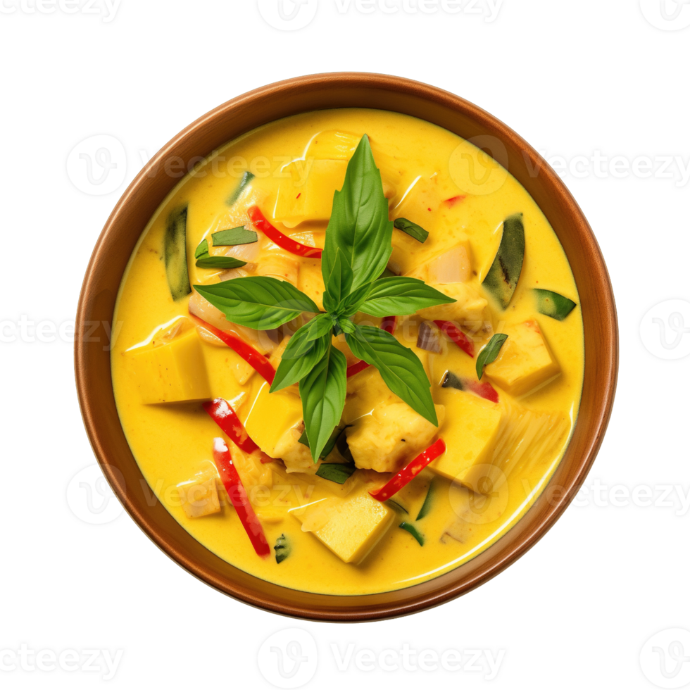 Thai Yellow Curry isolated on transparent background png