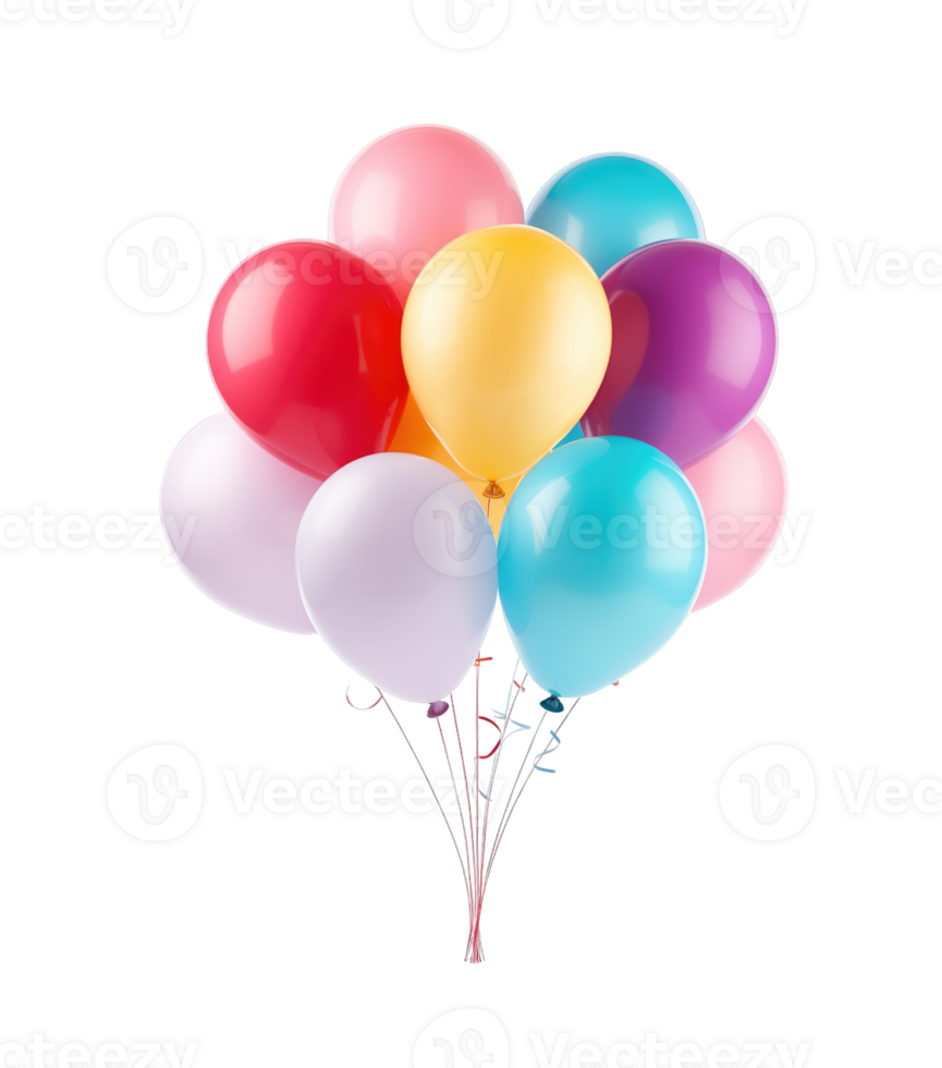 vistoso globos aislado en transparente antecedentes png