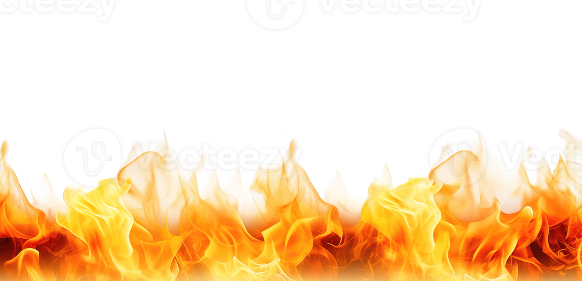 Burning fire flames frame border isolated on transparent background png