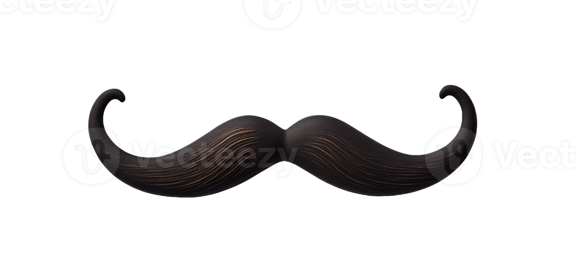 Black moustache isolated on transparent background png