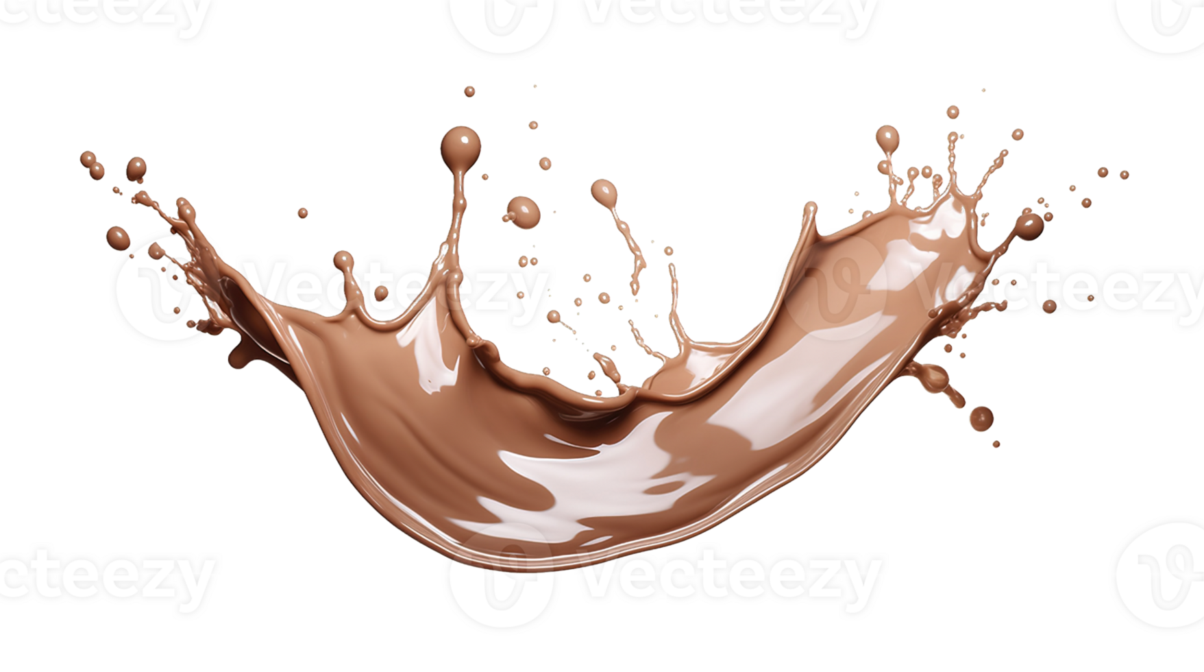 Chocolate milk splash isolated on transparent background png
