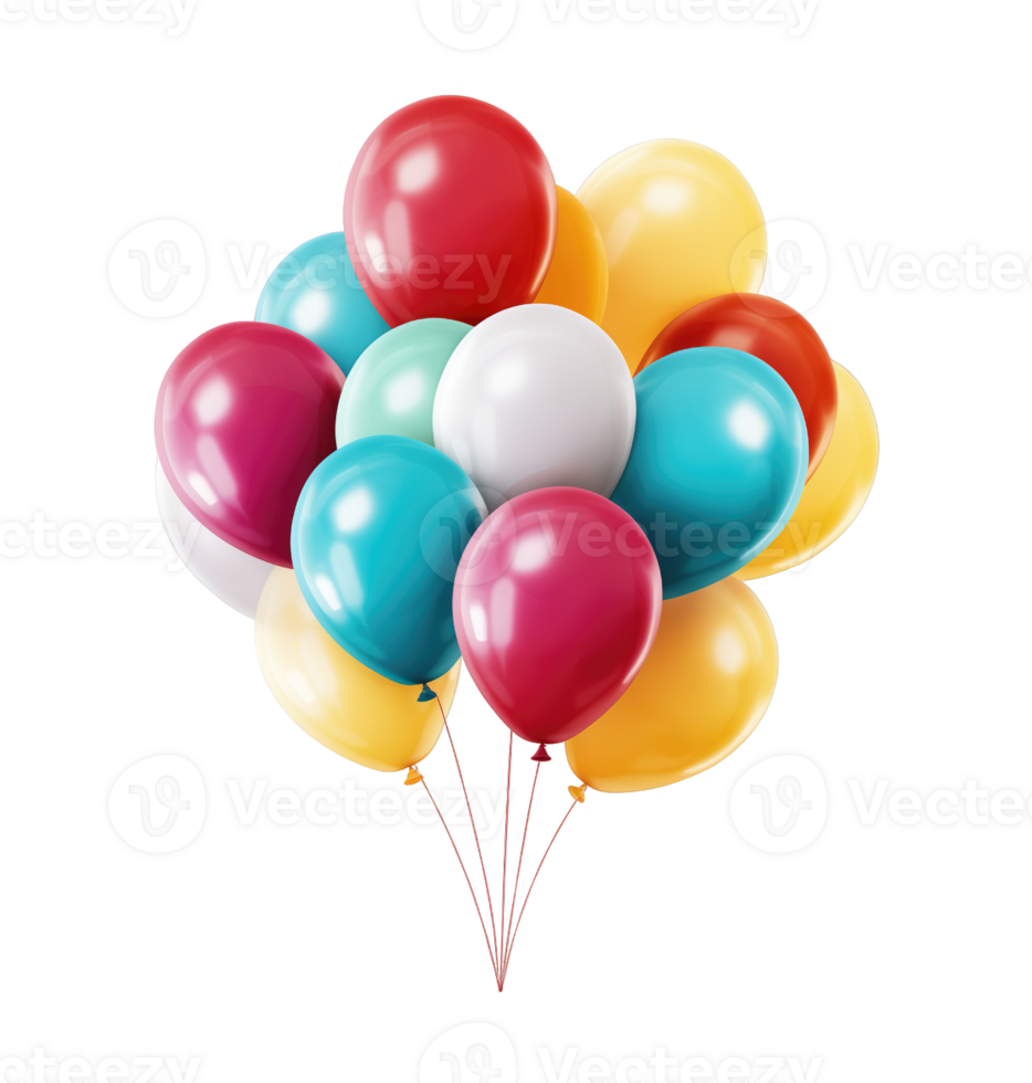 Colorful Balloons isolated on transparent background png