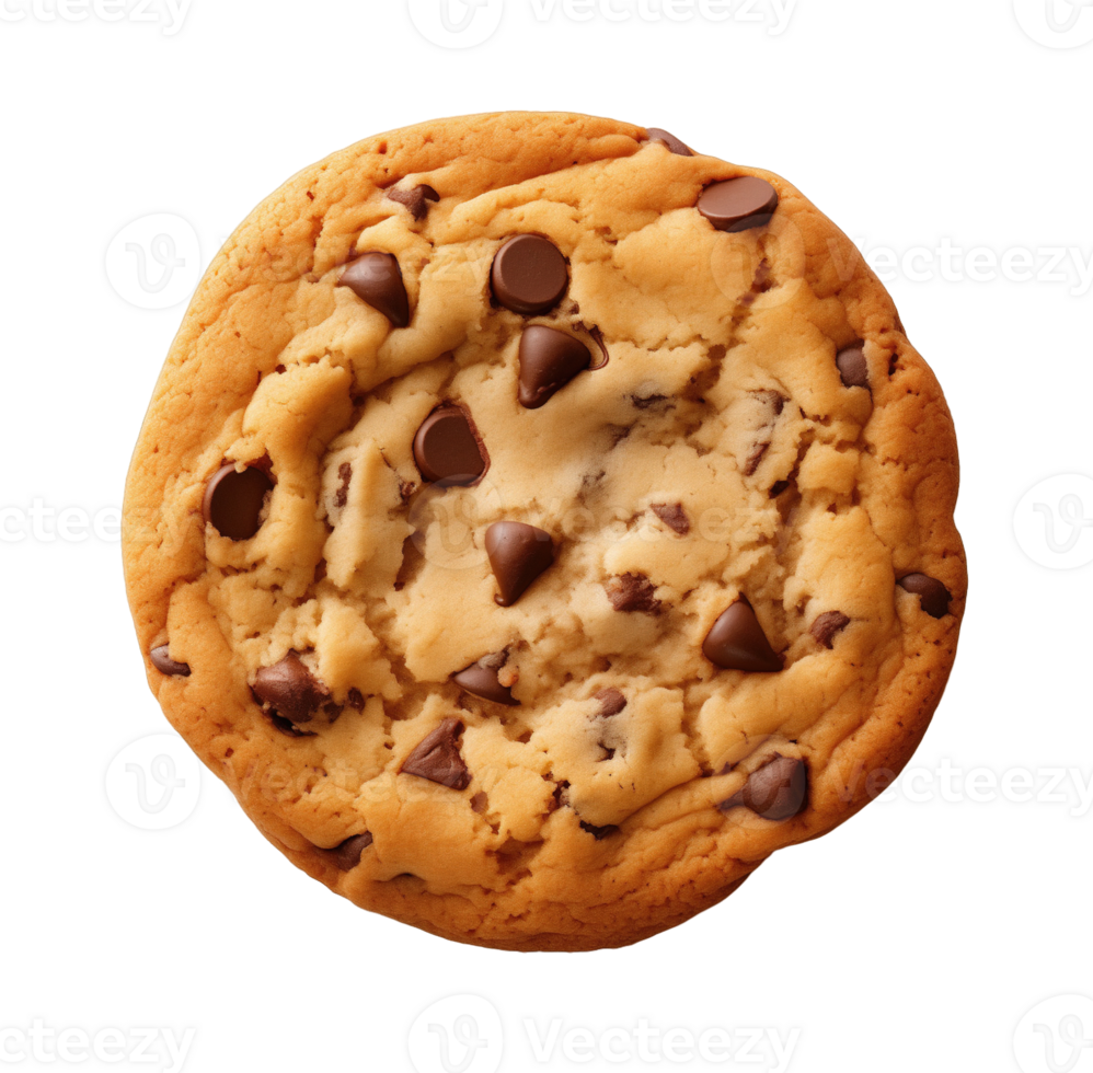 Chocolate chip cookie isolated on transparent background png