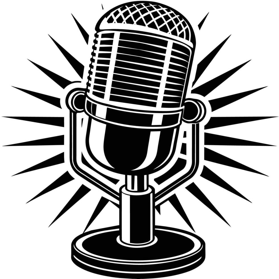 Mic podcast Art vector