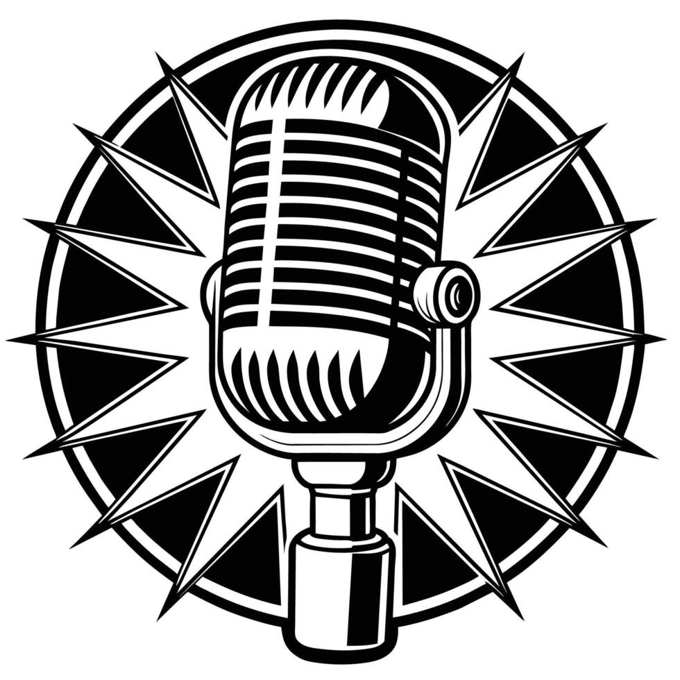 Mic podcast Art vector