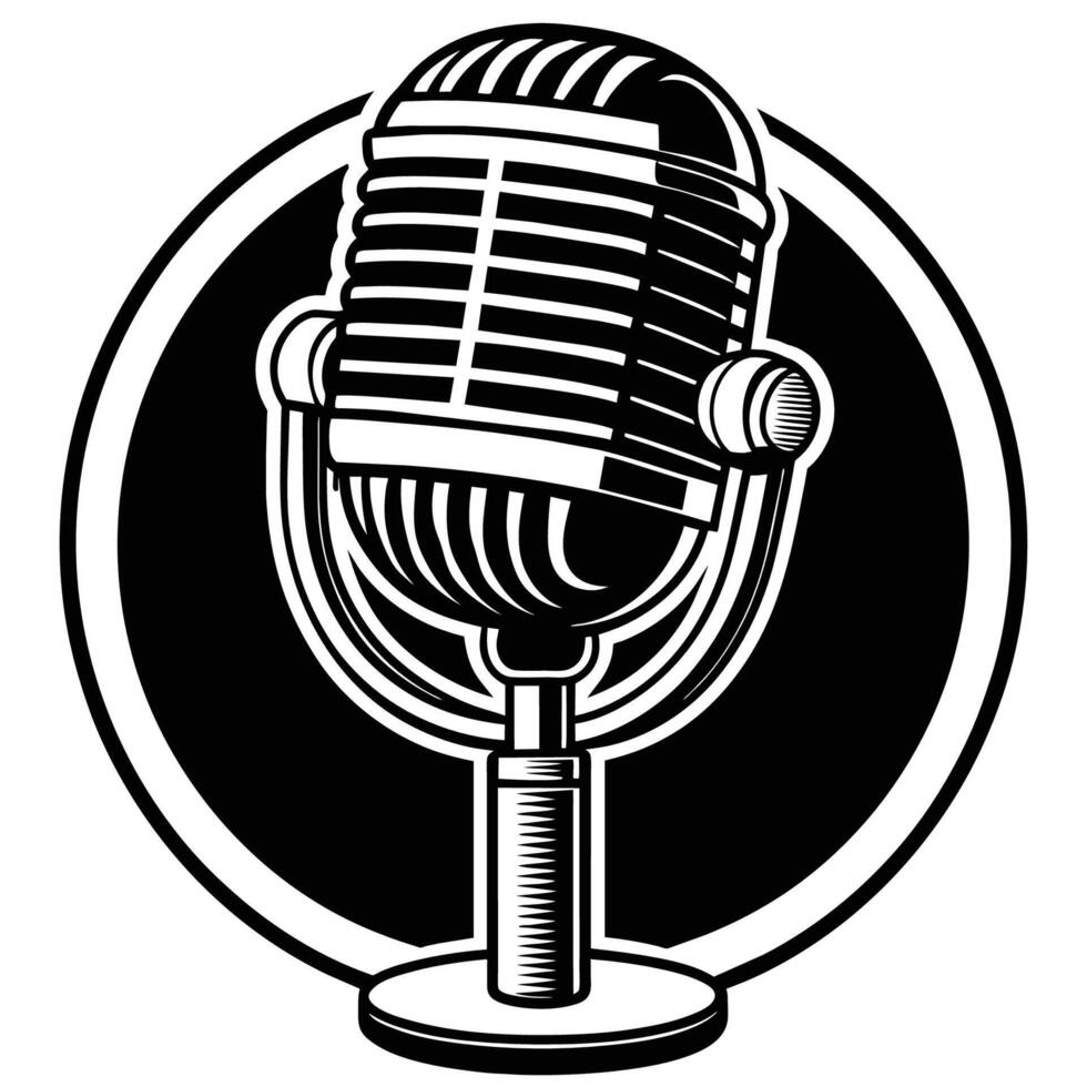 Mic podcast Art vector