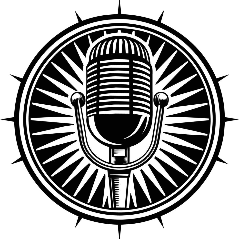 Mic podcast Art vector