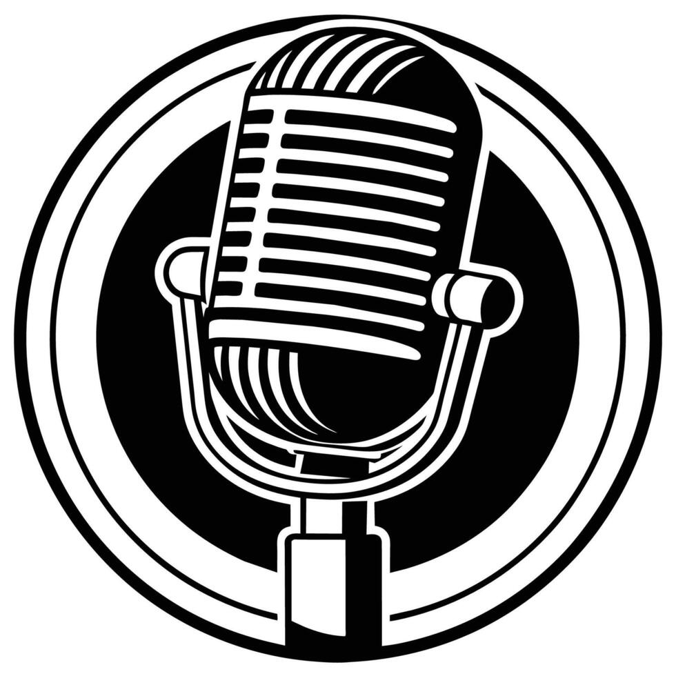 Mic podcast Art vector
