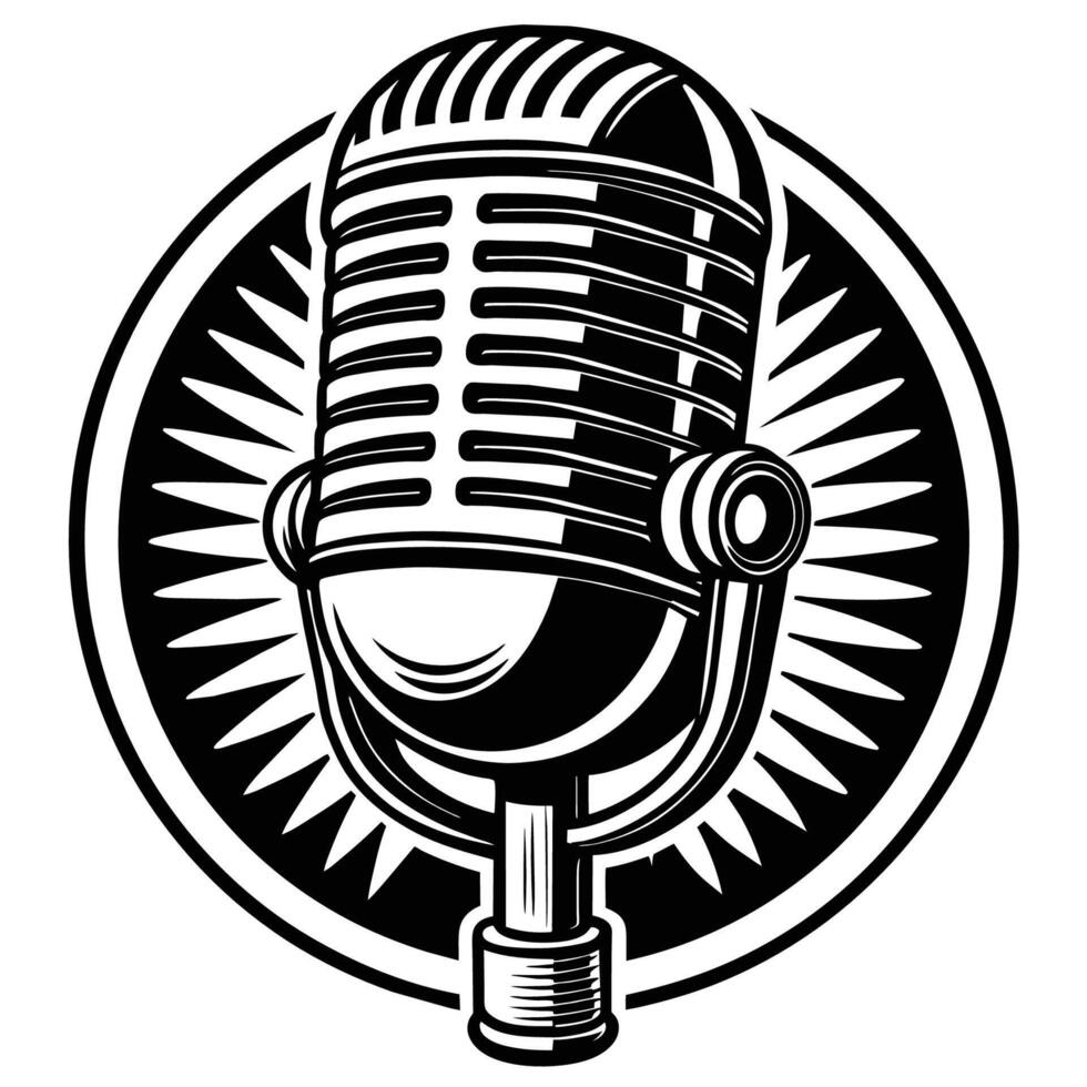 Mic podcast Art vector