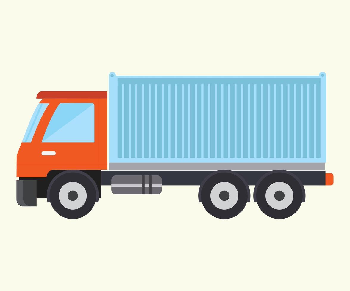 Trailer truck side view free design element vector