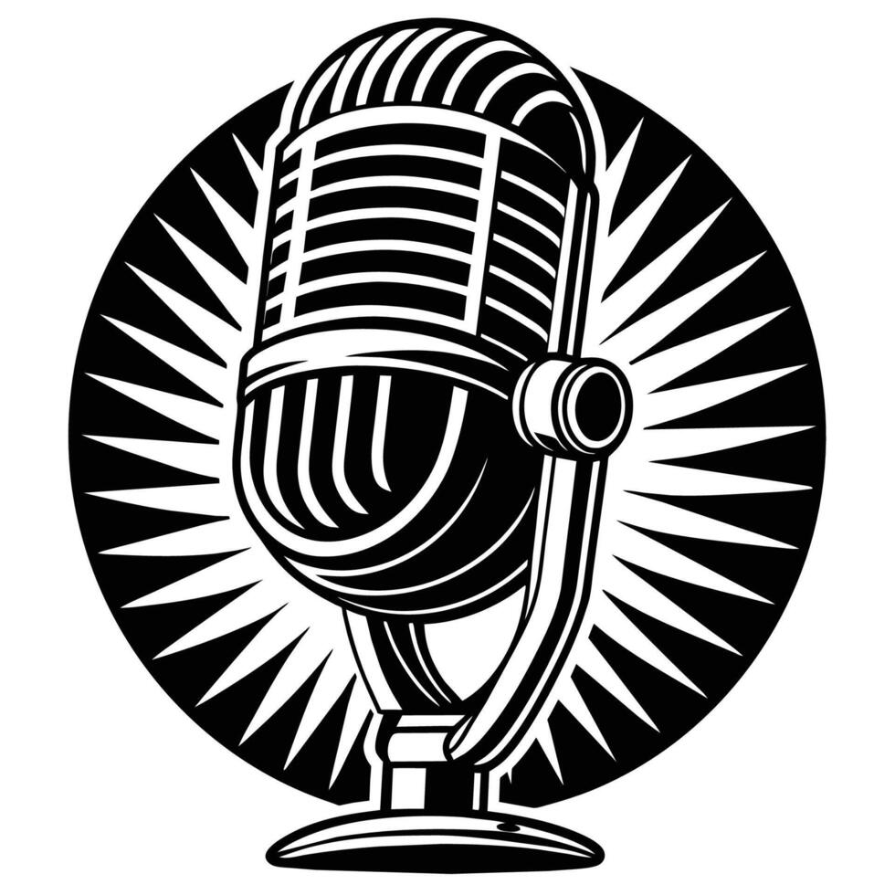 Mic podcast Art vector