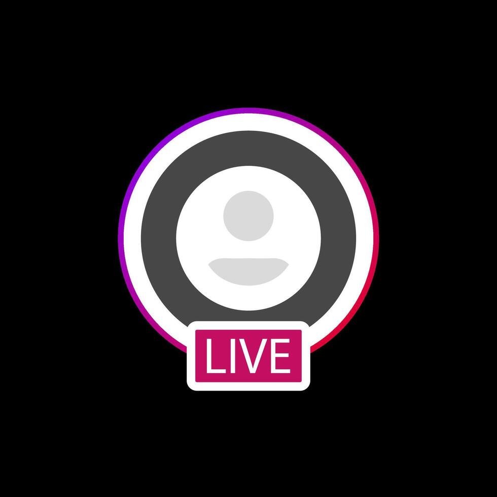 On air glowing sign. Live stream symbol. vector