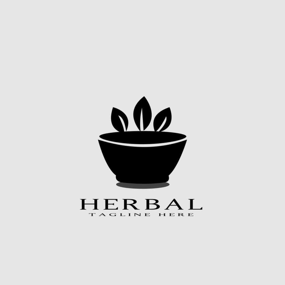 Herbal concept logo, on white color background vector