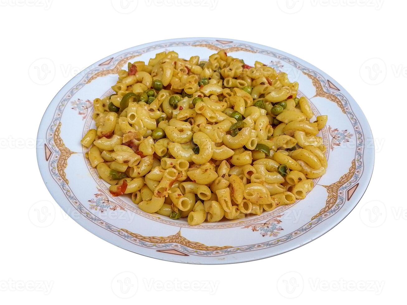 Delicious Macaroni Pasta cooked and served in plate as a food photo