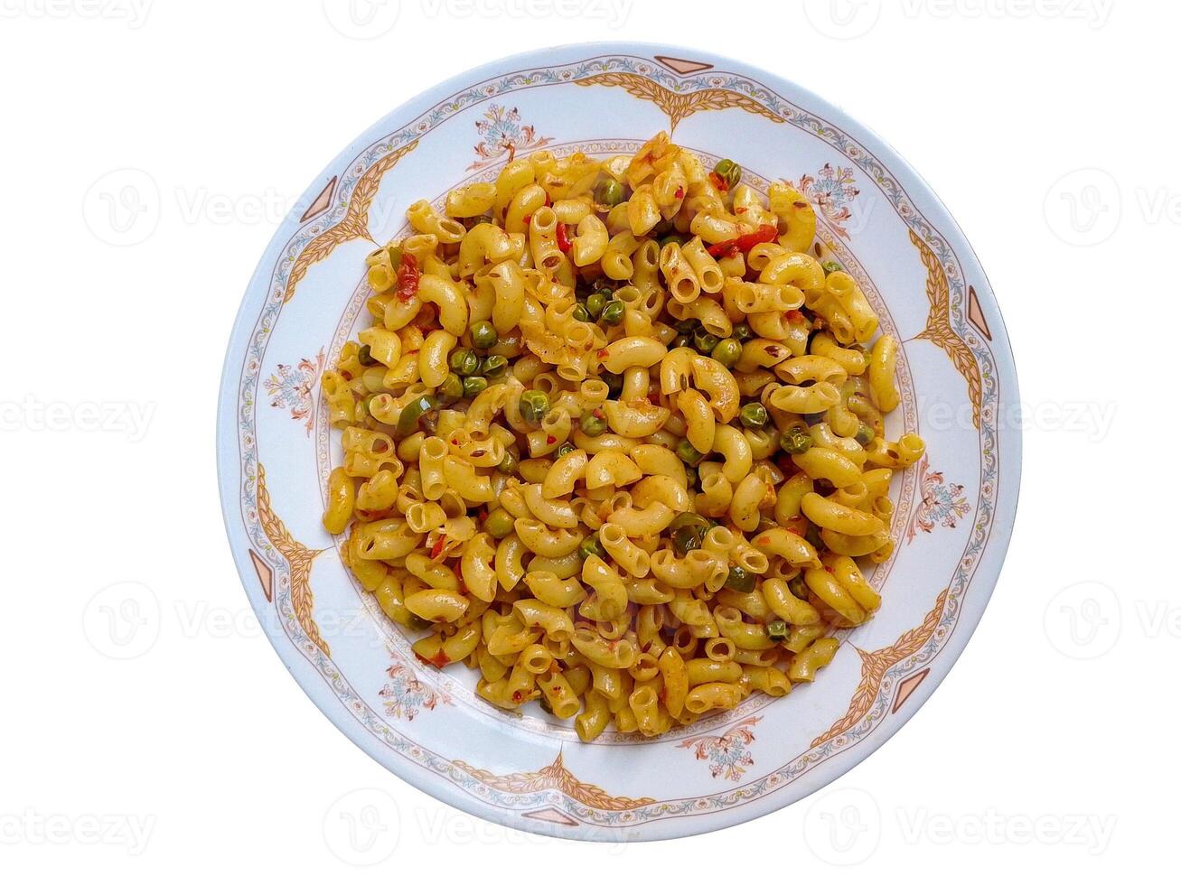 delicioso macarrones pasta cocido y servido en plato como un comida foto