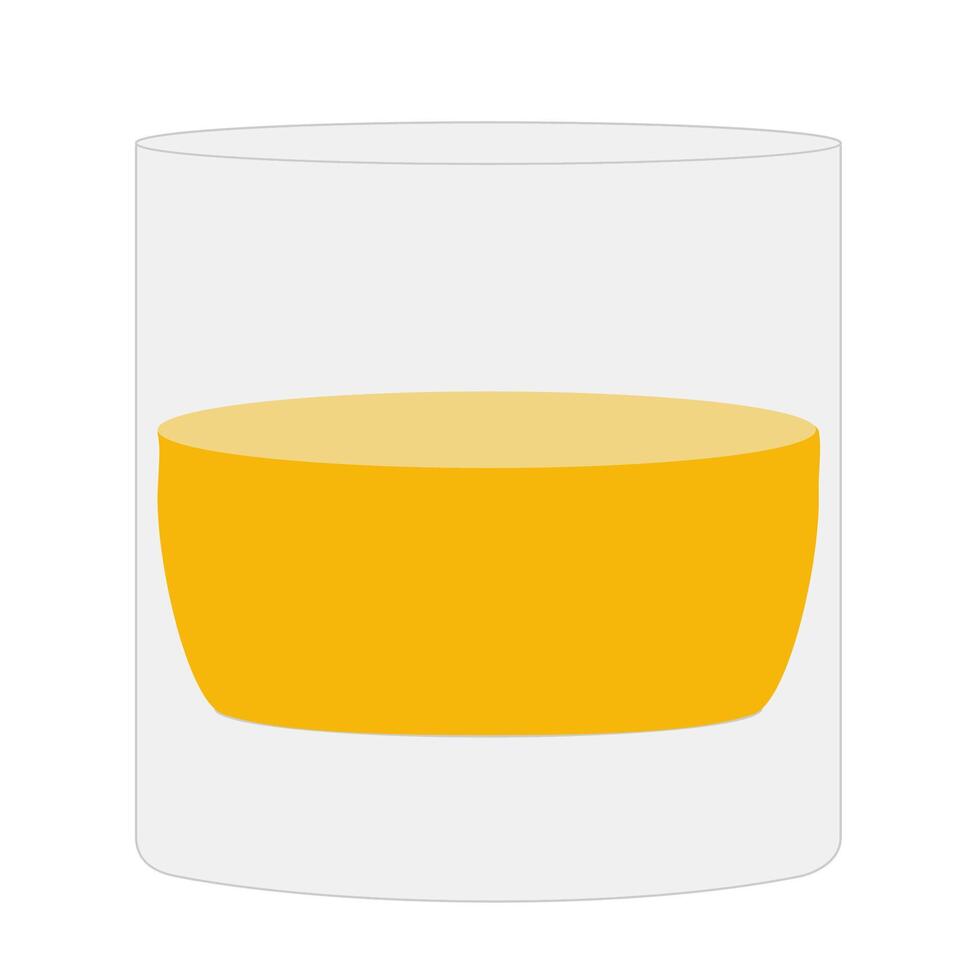 Glass of scotch whiskey and ice on transparent background vector