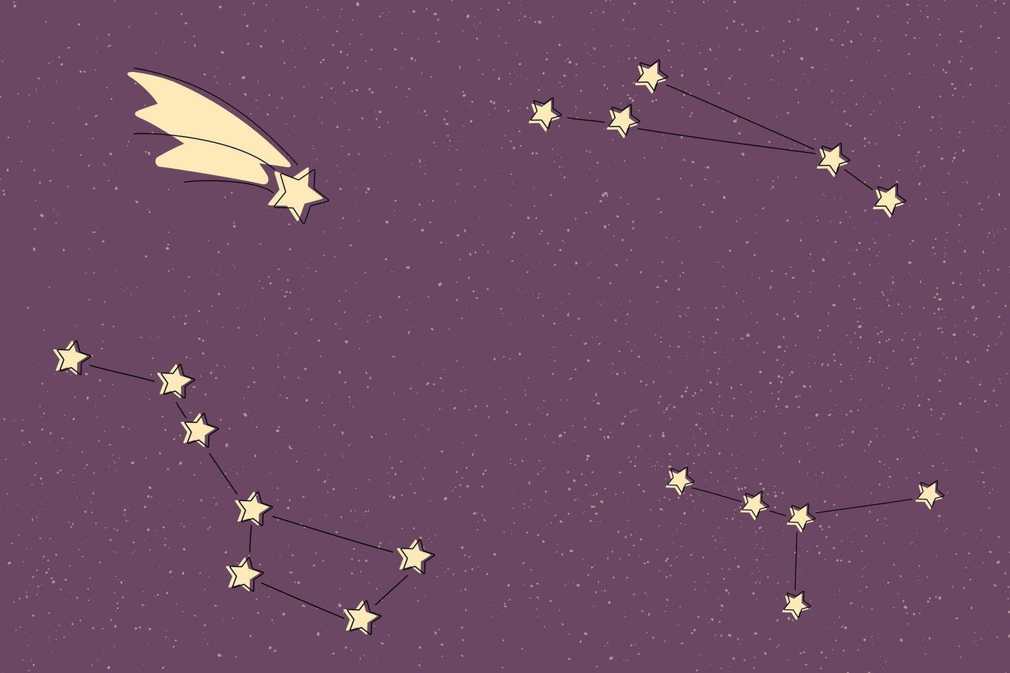 Abstract shooting star, falling star with a powerful trail star on a white background Meteoroid, vector