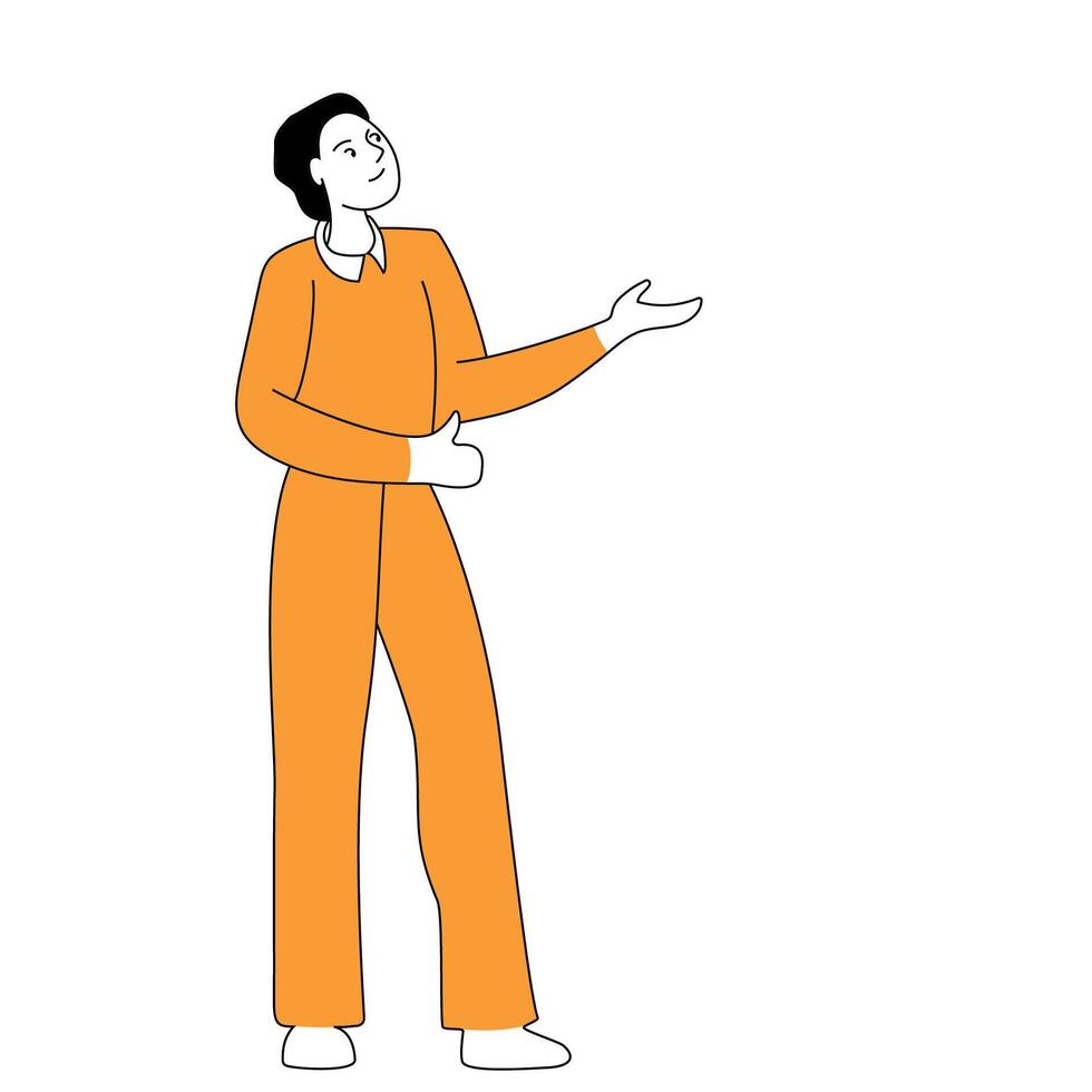 Young woman and man surrounded by a question mark and finding new idea. vector