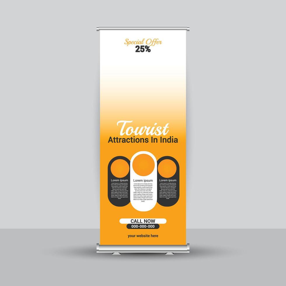 Modern standee rollup presentation banner template design vector