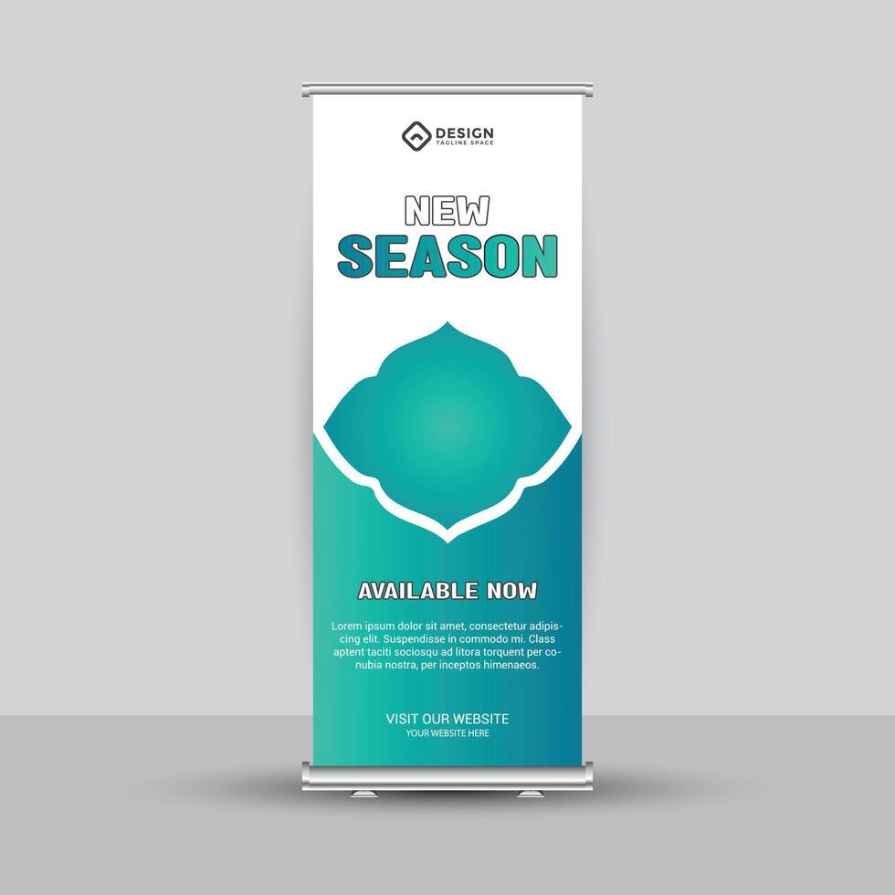 Modern abstract roll up banner design template vector