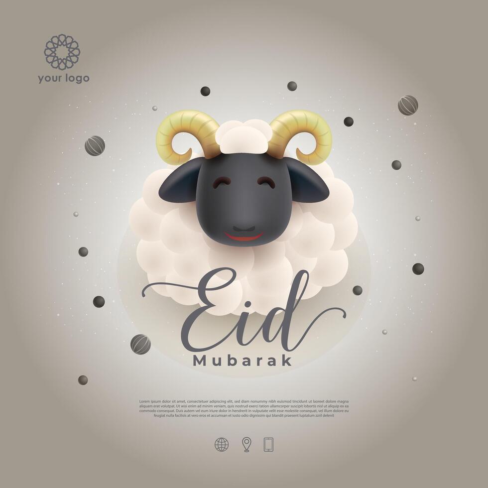 Set Eid Adha Mubarak Greeting design, with Arabic Islamic calligraphy and a new model islamic ornament modern concept. illustration vector
