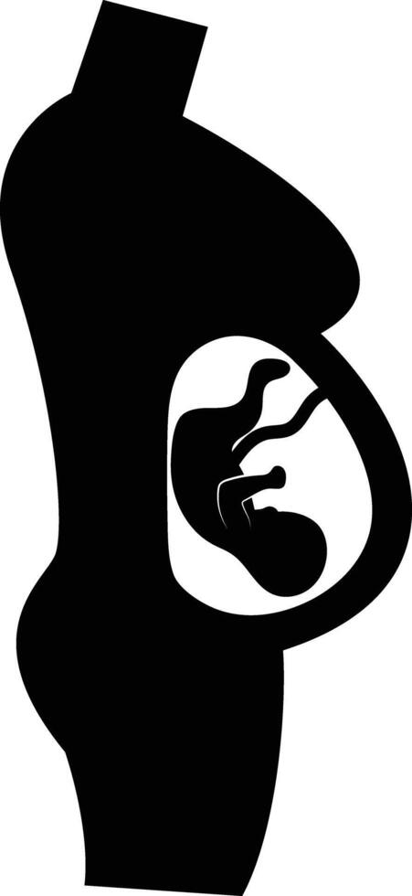 Pregnant Mother Side View Icons vector