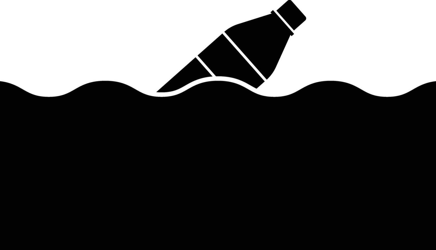 Plastic Water Pollution Icon Symbol vector