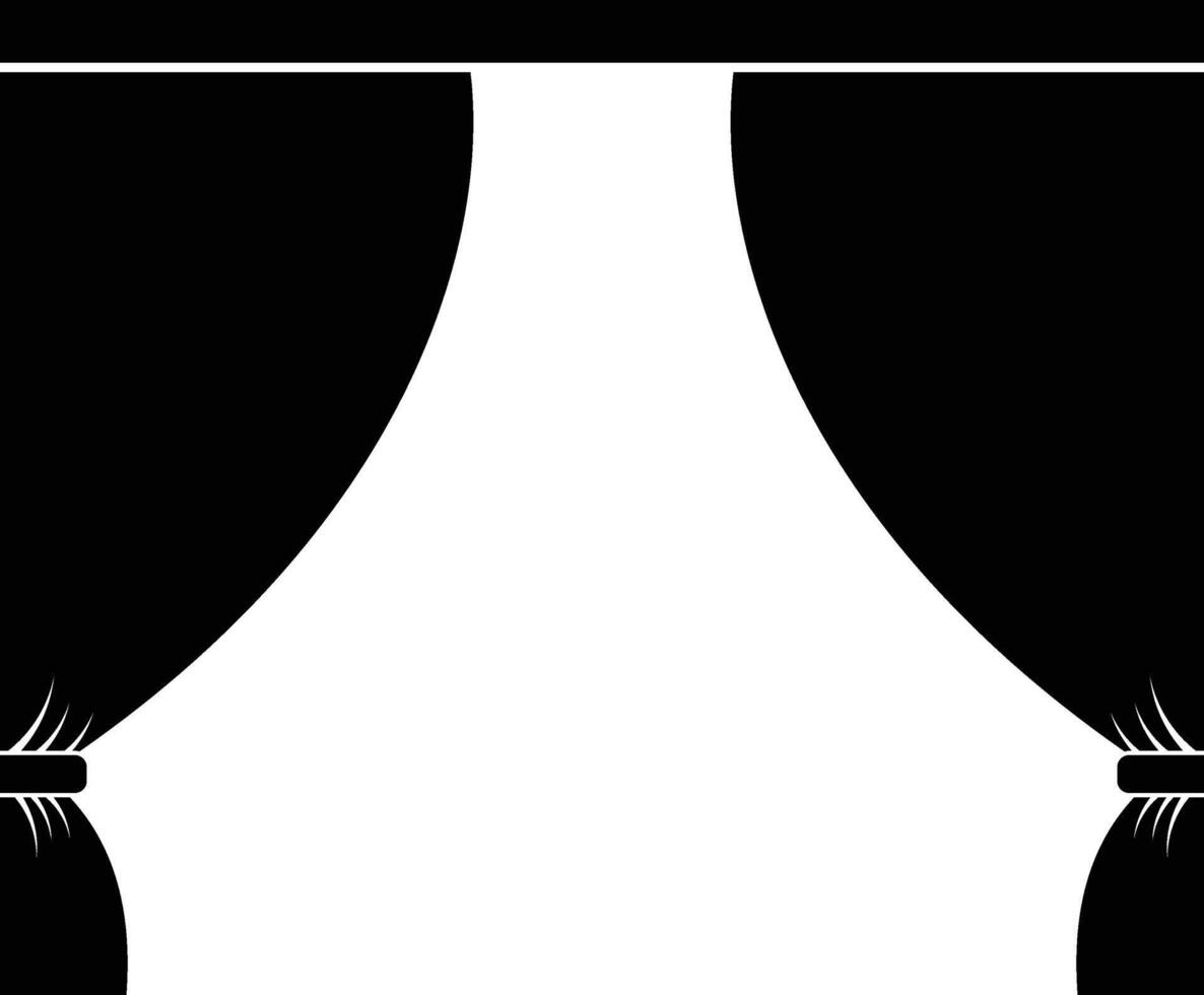 House Window Curtain Simple Icon vector
