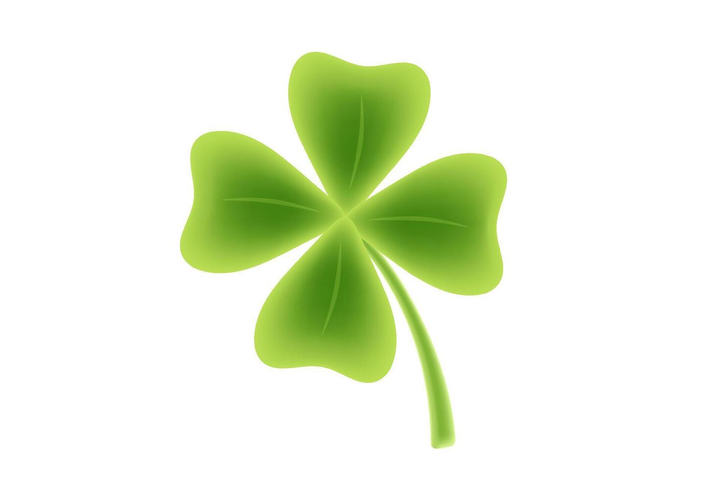 Lucky four leaf clover for Patrick's day. vector