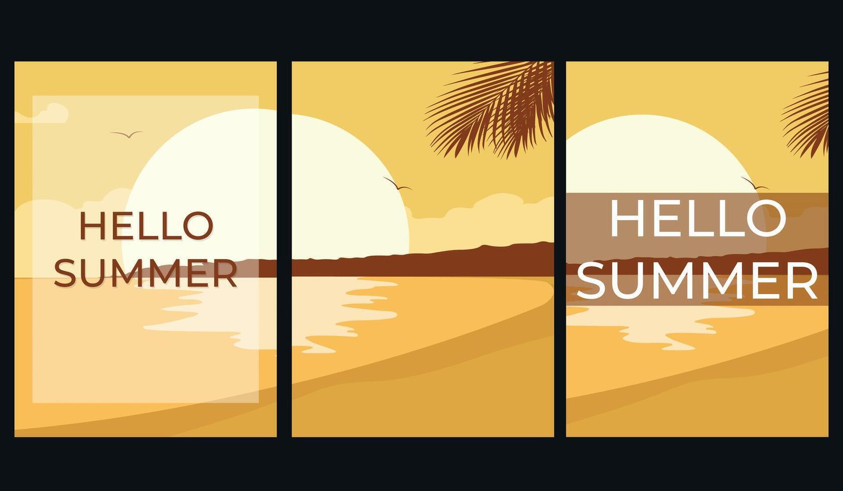 summer background with palm. summer poster illustration. Summer view poster. Hello summer banner vector