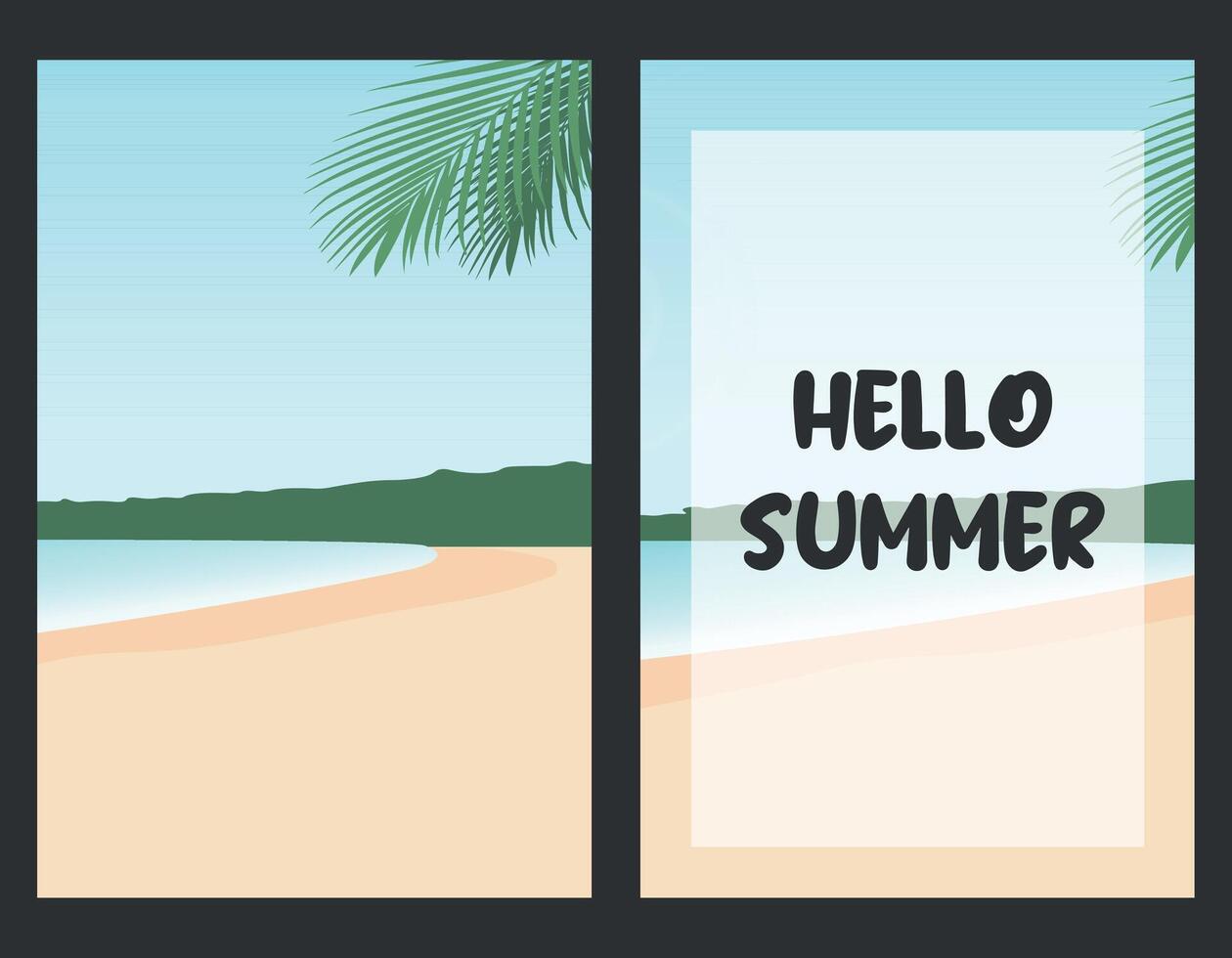summer background with palm. summer poster illustration. Summer view poster. Hello summer banner vector