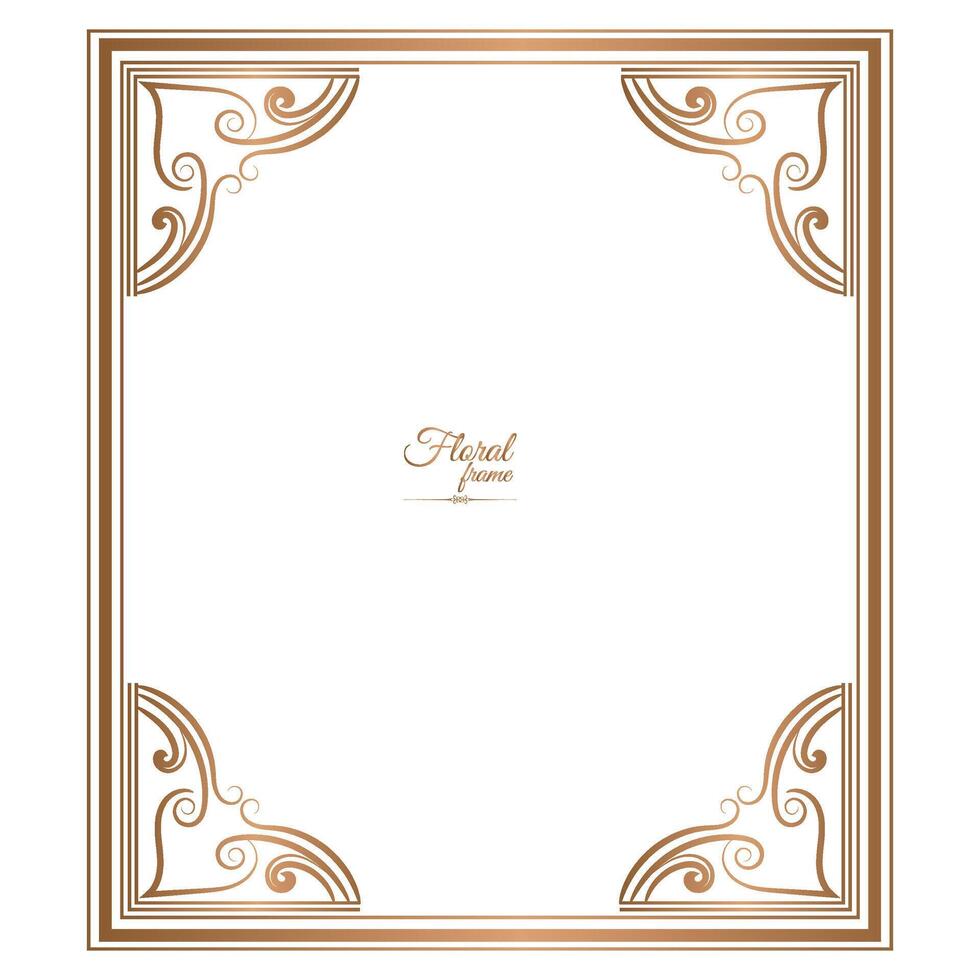 Golden Border Warm Color Border Frame Picture Frame Gold And luxury Floral frame vector