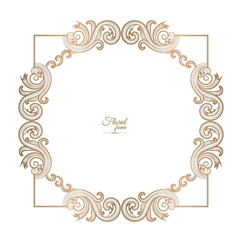 Golden Border Warm Color Border Frame Picture Frame Gold And luxury Floral frame vector