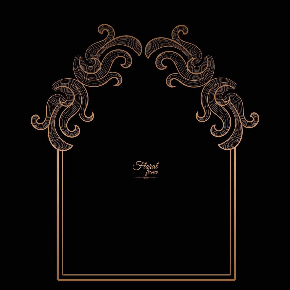 Golden Border Warm Color Border Frame Picture Frame Gold And luxury Floral frame vector